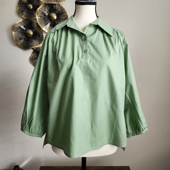 Harshman Delano Matcha Green Top - Picture 1 of 11